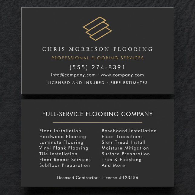 Cartão De Visita Flooring Services (Criador carregado)