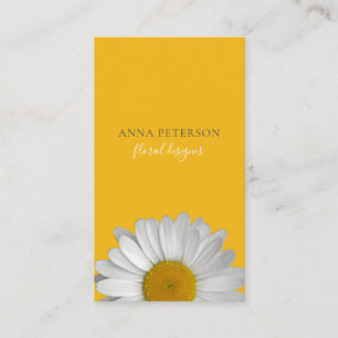 Cartão De Visita Flor amarelo alaranjado elegante da margarida