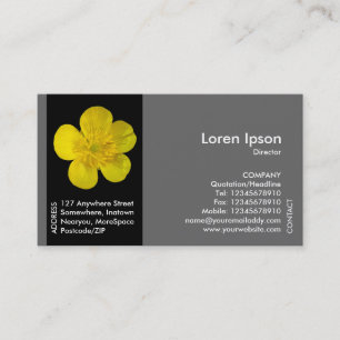 Cartão De Visita Flor Banda do lado preto - Copo do botão