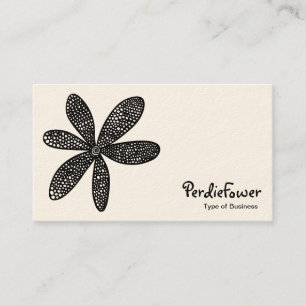 Cartão De Visita Flor bonito - Preto em Branco (Cream Card)