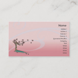 Cartão De Visita Flor cor-de-rosa - negócio