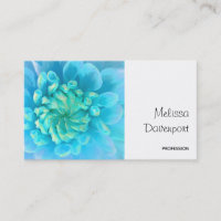 Flor de Dália Azul Turquesa com Aquarela