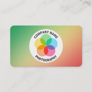 Cartão De Visita Flor de Filtro - Gradiente Grn, Yellw, Vermelho