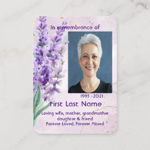 Cartão De Visita Flor de jardim de Lavanda personalizada com fotogr