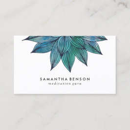 Cartão De Visita Flor de Lotus Azul | Aquarela Floral
