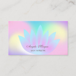 Cartão De Visita Flor de Lótus Chic Elegante Holográfica