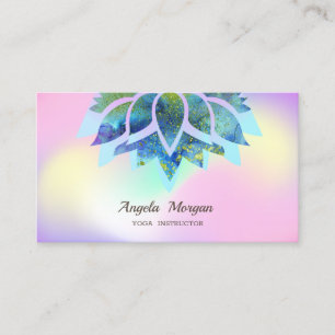 Cartão De Visita Flor de Lótus Chic Elegante Holográfica
