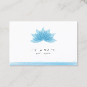 Cartão De Visita Flor de lótus de cor azul