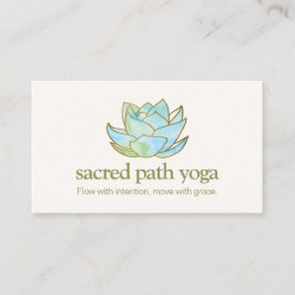 Cartão De Visita Flor de Lotus de Cor Azul