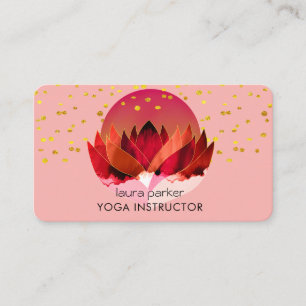 Cartão De Visita Flor de Lótus de Meditação de Ioga Massagem Bem-Es