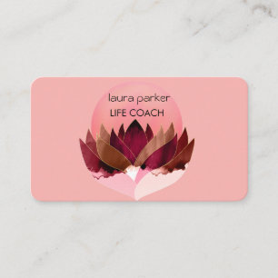 Cartão De Visita Flor de Lótus de Meditação de Ioga Massagem Bem-Es