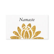 Flor de Lotus Dourado Namaste moderno do brilho do