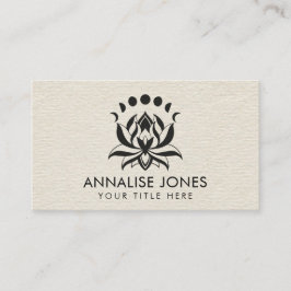 Cartão De Visita Flor de lótus e fases da lua