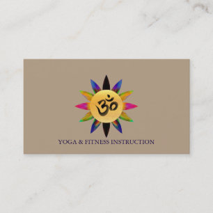 Cartão De Visita Flor de Lótus Elegante Logo "OM" Yoga