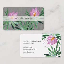 Cartão De Visita Flor de Lótus em Aquarela Elegante Profissional