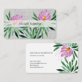 Cartão De Visita Flor de Lótus em Aquarela Elegante Profissional