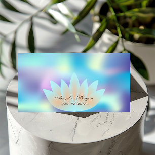 Cartão De Visita Flor de Lótus Holográfica Profissional Elegante