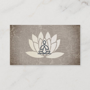 Cartão De Visita Flor de Lotus  Mão  Yoga Sentado  Professor