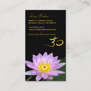 Cartão De Visita Flor de lótus, Om ioga, curandeiros