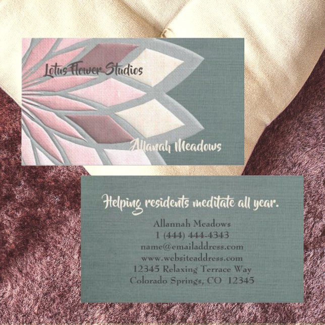 Cartão de Visita Flor de Lótus Pastel Tranquilo  (Criador carregado)