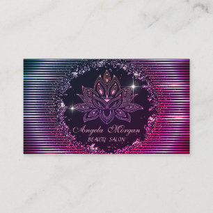 Cartão De Visita Flor de lótus profissional - Stripes pretas