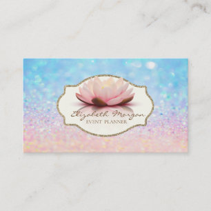 Cartão De Visita Flor de Lótus Quadro Moderno Brilho Bokeh Ombre