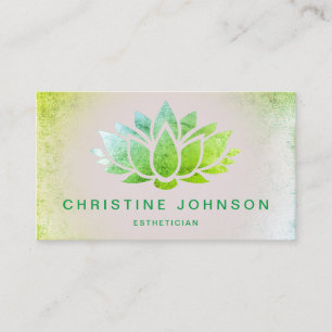 Cartão De Visita flor de lótus verde