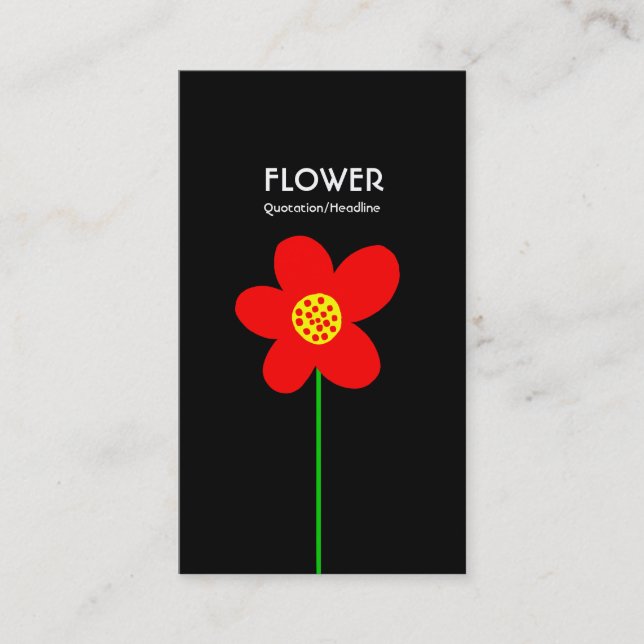 Cartão De Visita Flor de Pedra Longa IV - Preto (Frente)