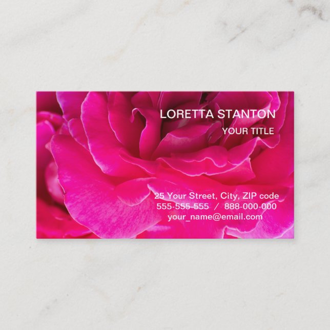 Cartão De Visita Flor de rosa (Frente)
