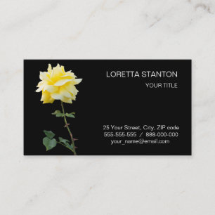 Cartão De Visita Flor de rosa amarela