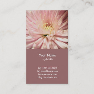 Cartão De Visita Flor de rosa claro crisântemo