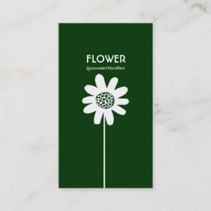 Cartão De Visita Flor de Tronco Longo VI - Verde Escuro