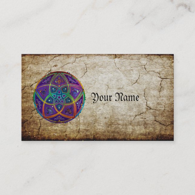 Cartão De Visita Flor de Venus do lila antigo oriental do fineART (Frente)