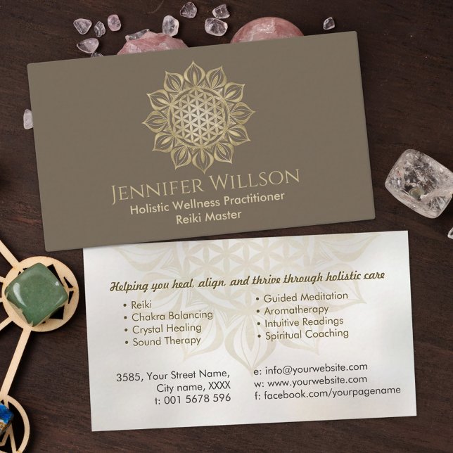 Cartão De Visita Flor de vida no lótus (Criador carregado)