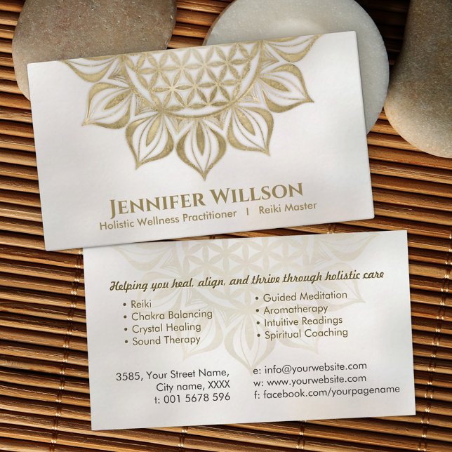 Cartão De Visita Flor de vida no lótus (Criador carregado)