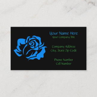 Cartão De Visita Flor do rosa do azul customizável