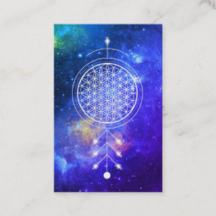 Cartão De Visita Flor do universo do *~* da massagem Reiki da ioga