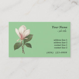 Cartão De Visita Flor elegante de arte botânica magnólia Elegante