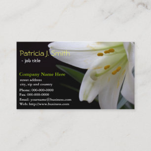 Cartão De Visita Flor elegante e bonita de lírio branco puro