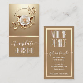 Cartão De Visita Flor Floral de Ouro de luxo Bonito