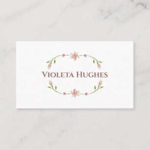 Cartão De Visita Flor Floral Suave Mole Minimalista Elegante