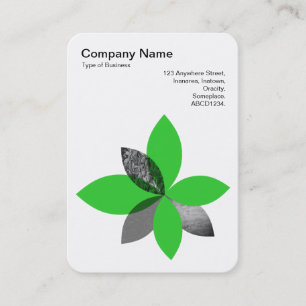 Cartão De Visita Flor Geométrico - Primavera Verde