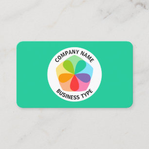 Cartão De Visita Flor Geométrico - Verde nº 19CD99