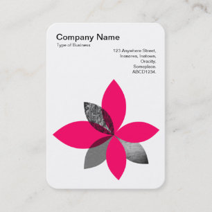 Cartão De Visita Flor Geométrico - Vermelho Neon