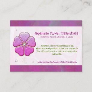 Cartão De Visita Flor japonesa ÓLEOS HANDMADE Jeweled de BOTANICAL
