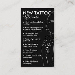 Cartão De Visita Flor Preta no Ombro de Menina Cuidados Pós-Tatuage