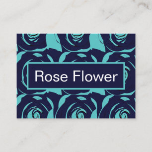 Cartão De Visita Flor Rosa azul Marinho azul