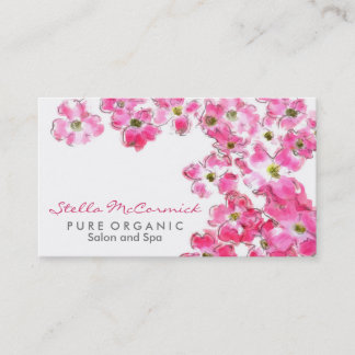 Cartão De Visita Flor Rosa Brilhante Spa Beauty Salon