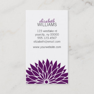 Cartão De Visita Flor roxa escura