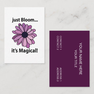Cartão De Visita Flor Roxo Mágico Basta Bloquear Sua Magia